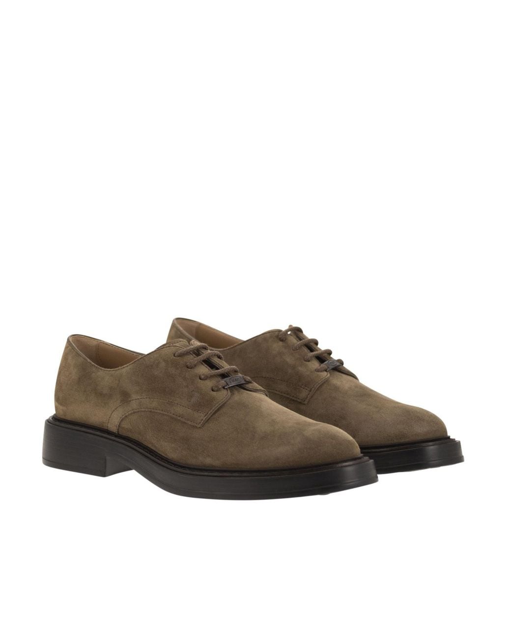 Tod's Brown Round Toe Lace-Up Shoes for men