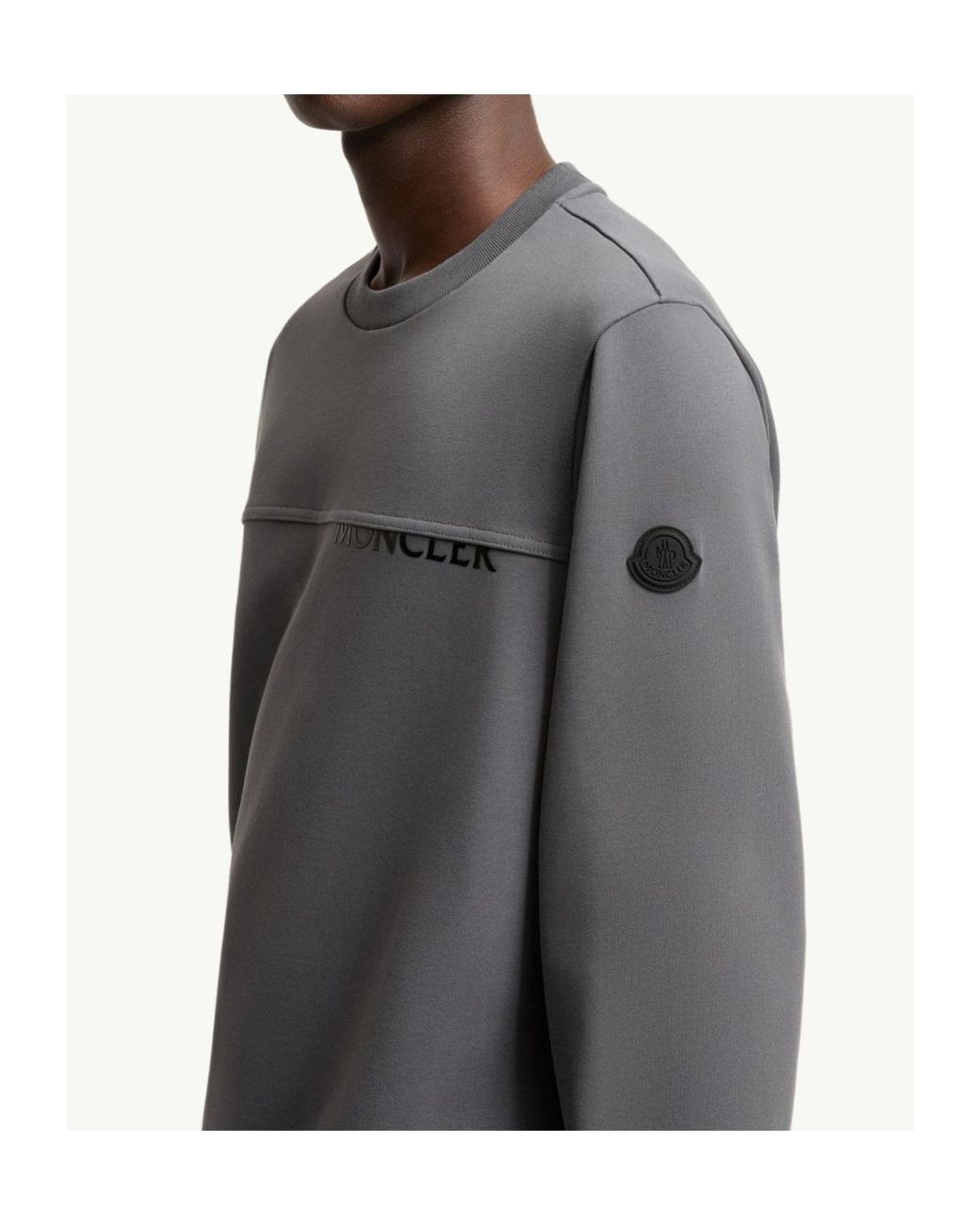 Moncler Gray Logo Cotton Sweatshirt for men