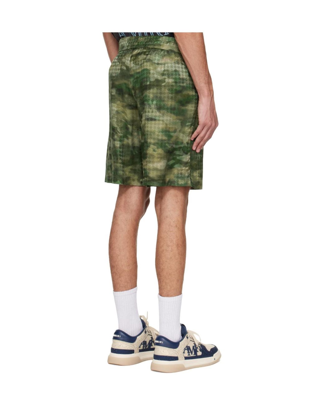 Amiri Green Ma Camouflage Shorts for men