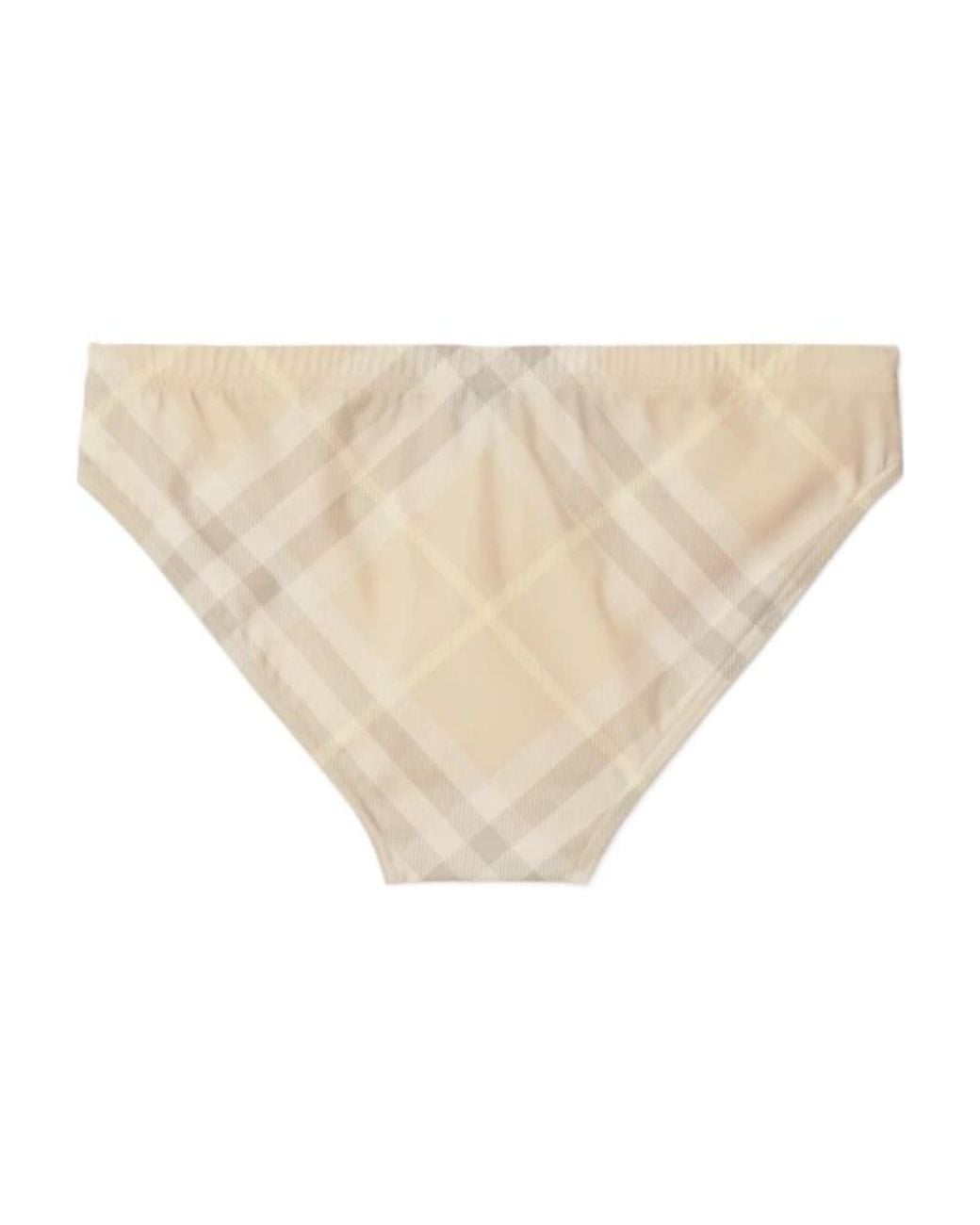Burberry Natural Vintage Checkered Elasticated Waist Swim Trunks for men