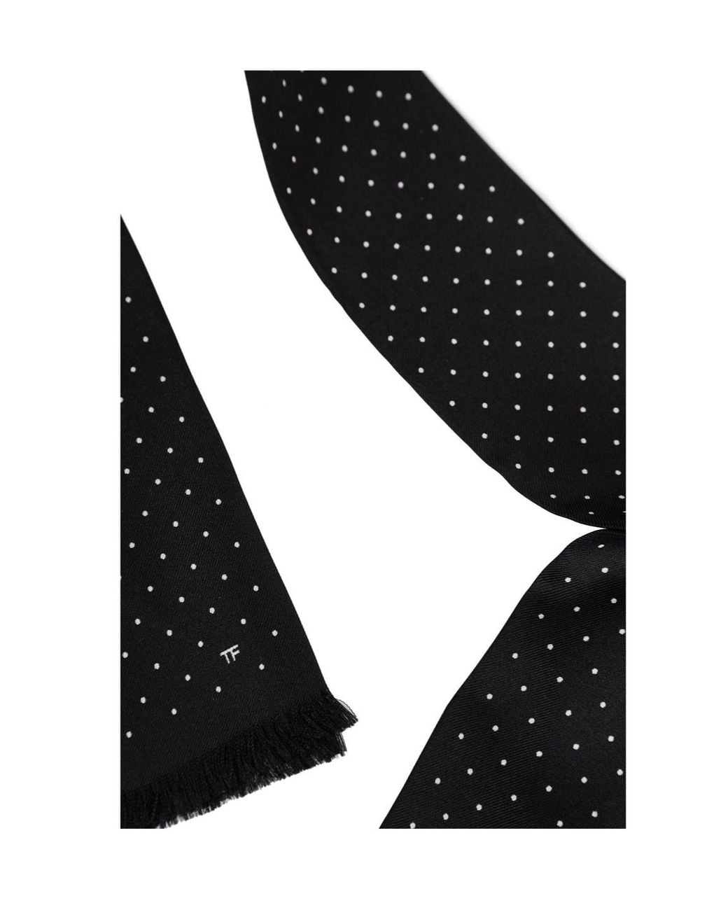 Tom Ford Black Micro Polka Dot Scarf for men