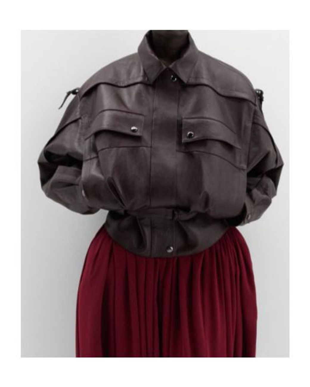 Magda Butrym Brown Pf26 Leather Oversized Jacket