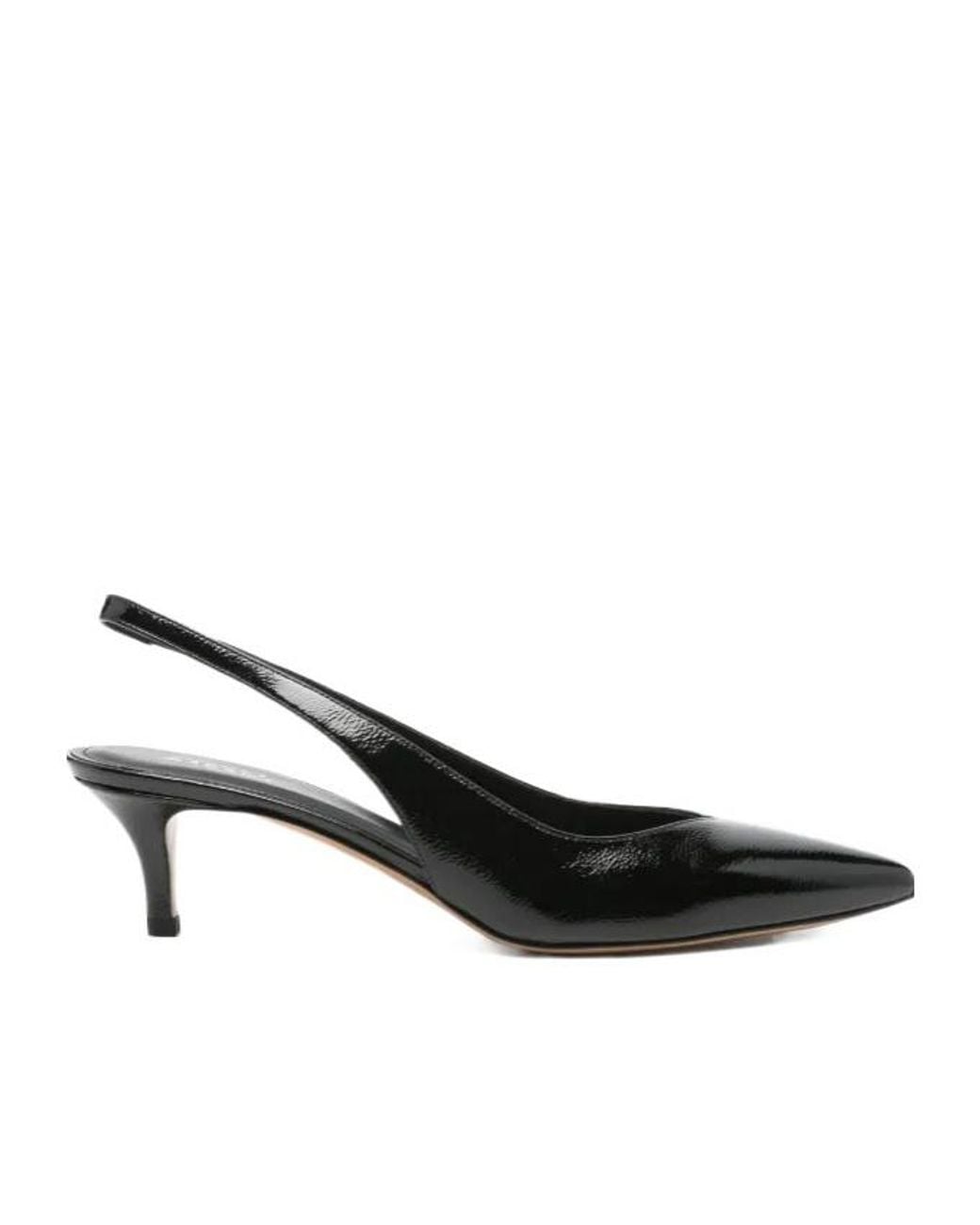 Isabel Marant Black Pointed-Toe Slingback Pumps