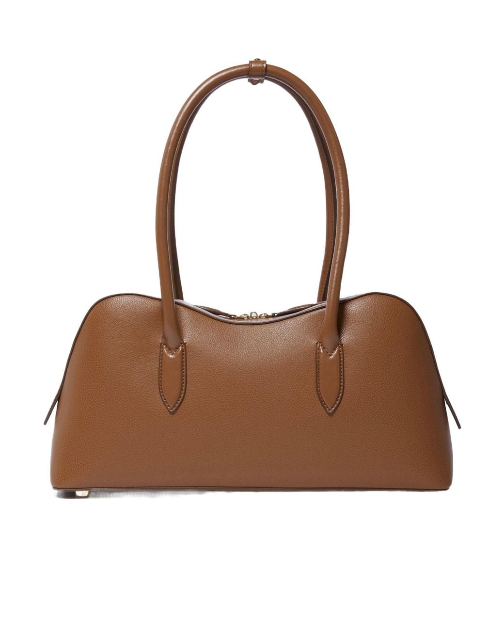 Stella McCartney Brown Stella Ryder Lock Plaque Shoulder Bag