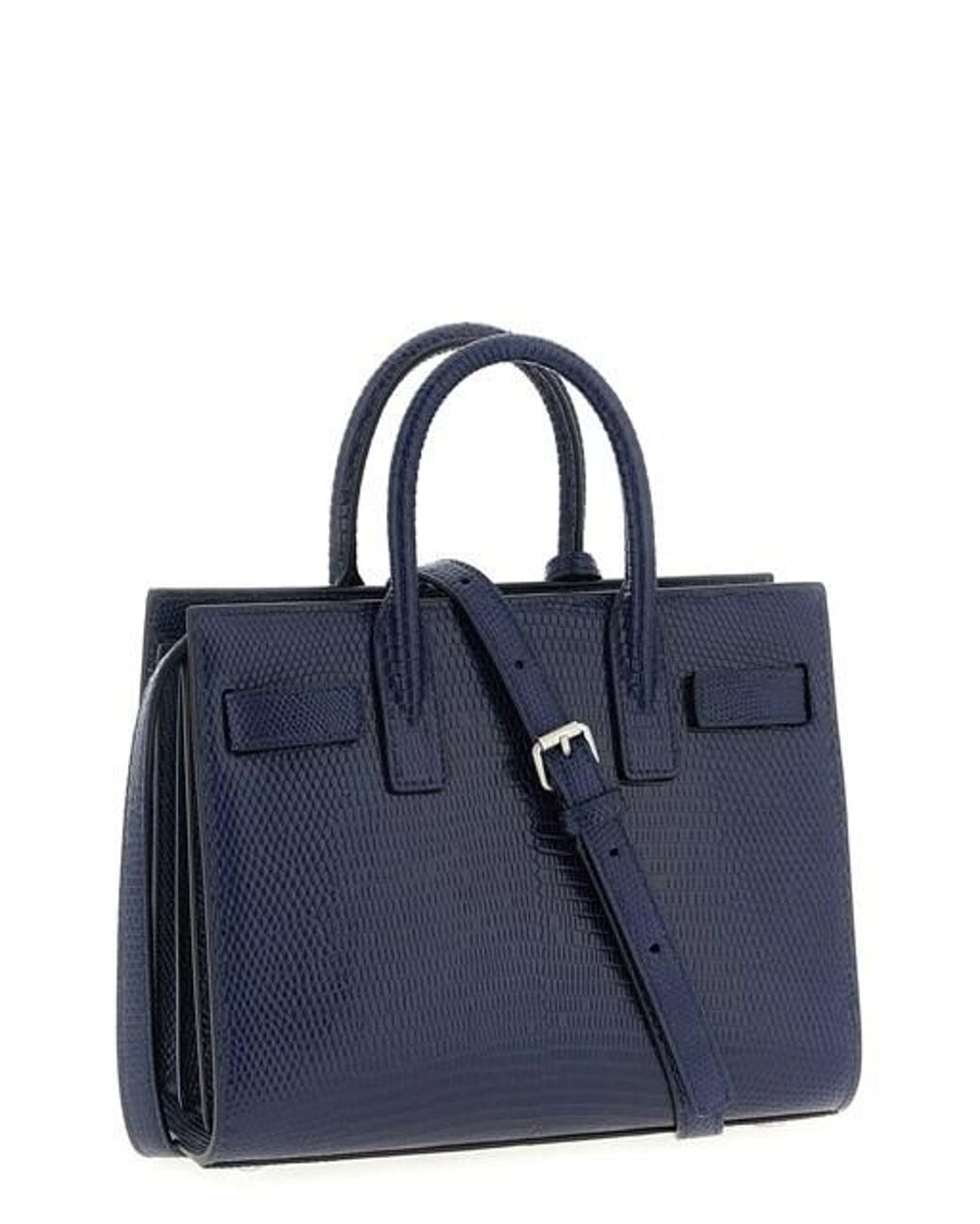 Saint Laurent Blue Nano Sac De Jour Handbag