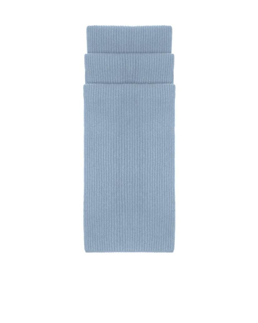 Malo Blue Ribbed-Knit Cashmere Scarf for men