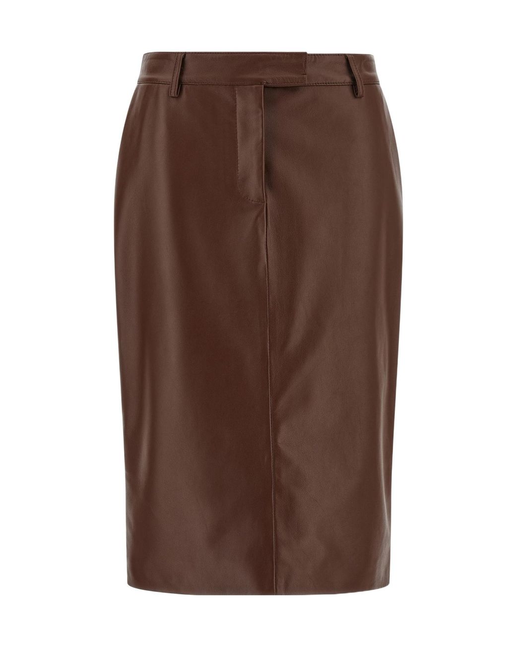 GIUSEPPE DI MORABITO Brown Zip-Front Midi Skirt
