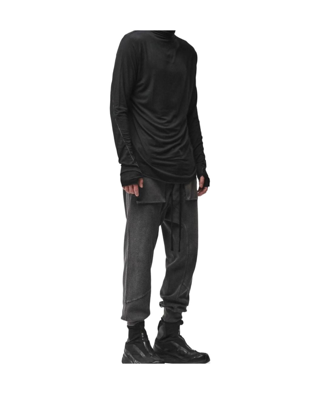 Thom Krom Black Long Sleeved Turtleneck T-Shirt for men
