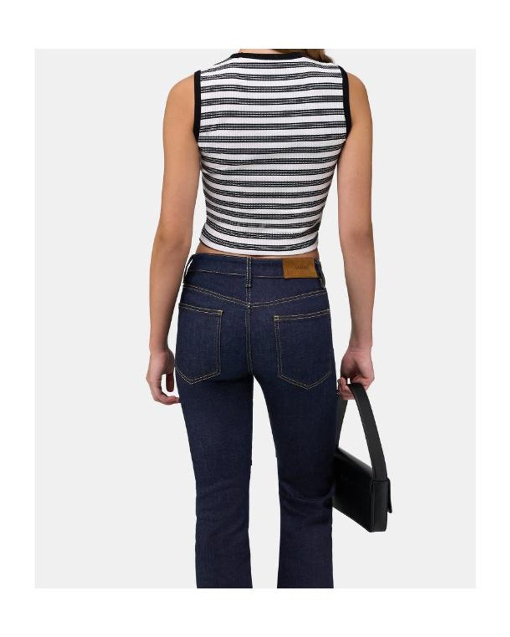Amiri Black Ma Striped Sleeveless Top