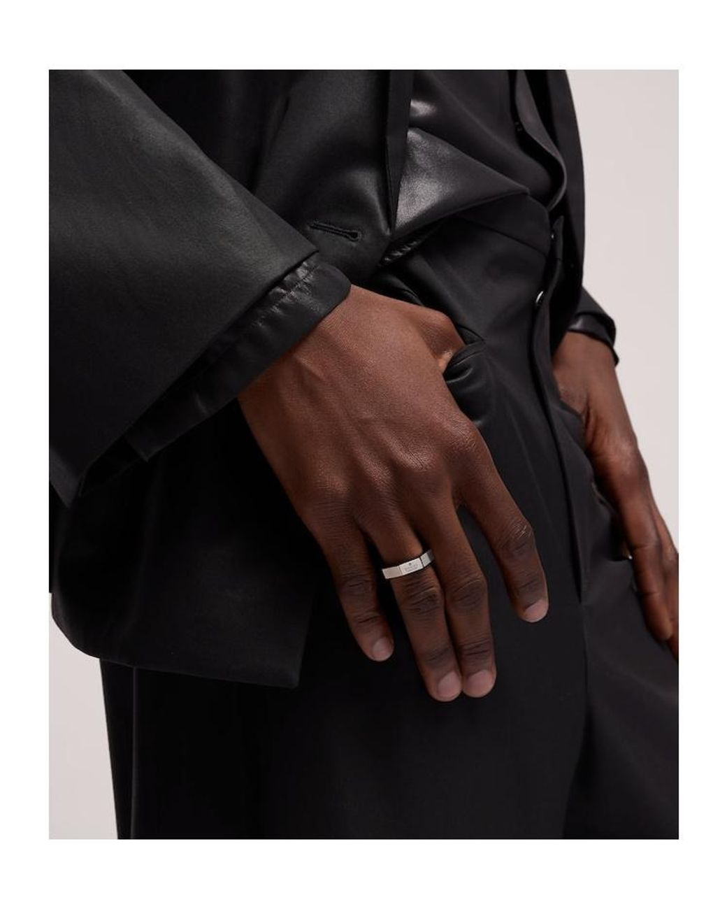 Gucci White Trademark Squared Ring