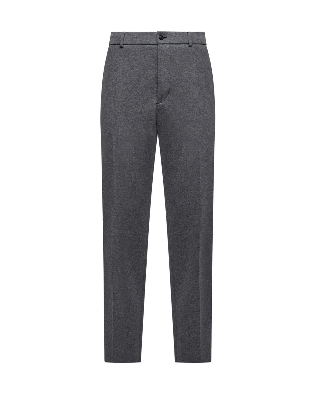 Moncler Gray Cotton Blend Tailored Pants for men