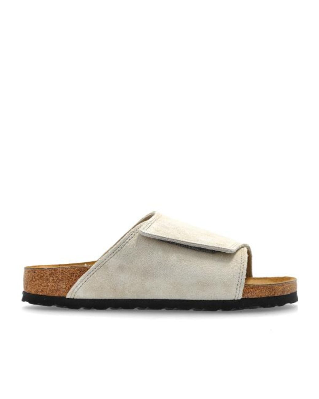 Birkenstock White Solana Velcro Slides