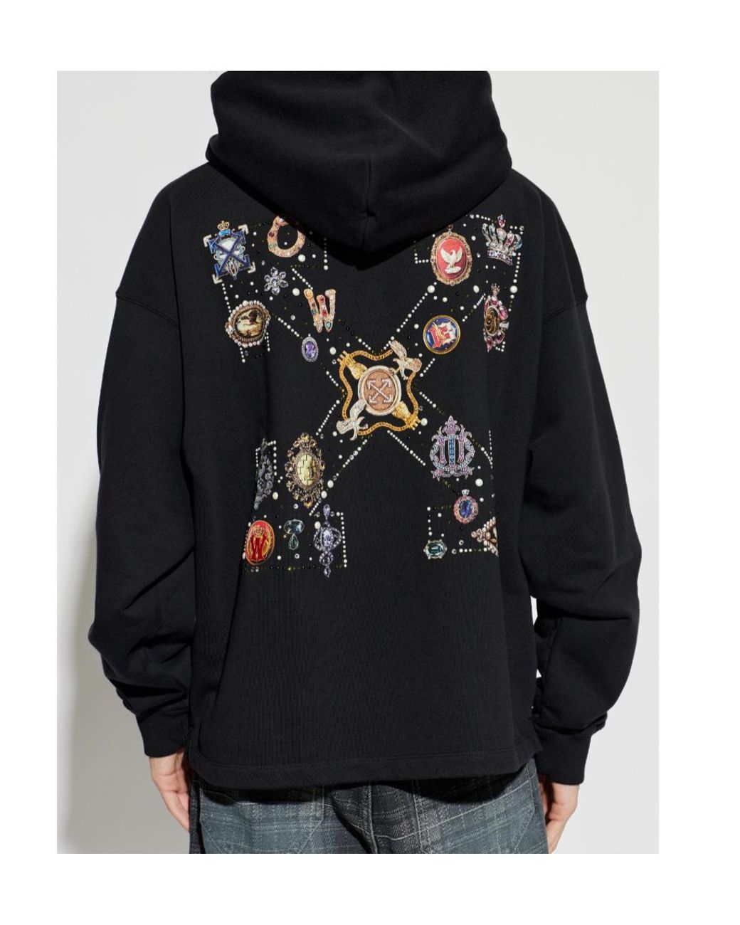 Off-White c/o Virgil Abloh Blue Jewel Arrow Loose Hoodie for men