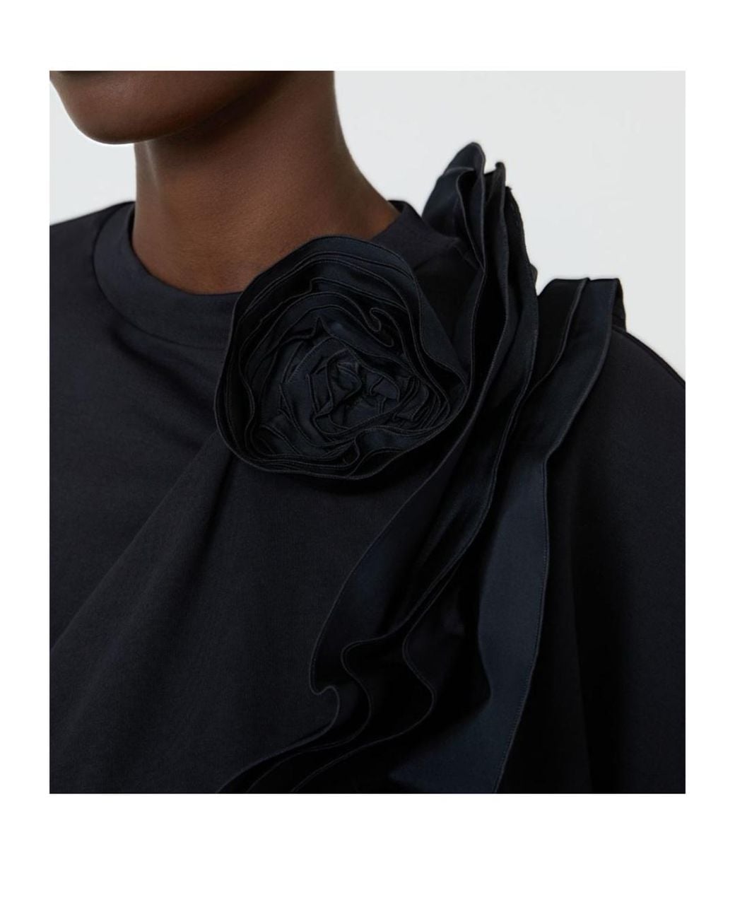 Max Mara Blue Frilly Jersey T-Shirt