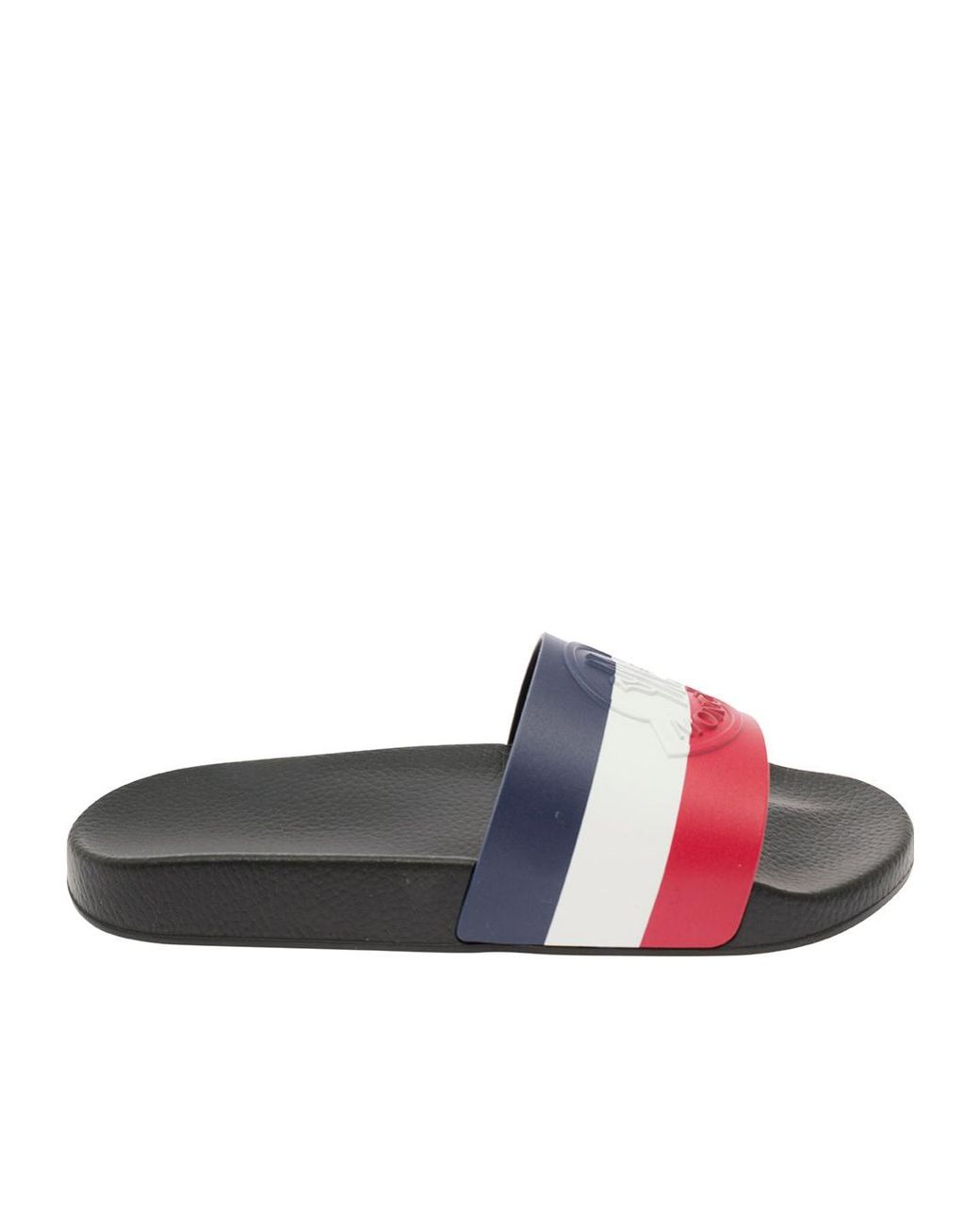 Moncler Brown Basile Logo Embossed Slides for men