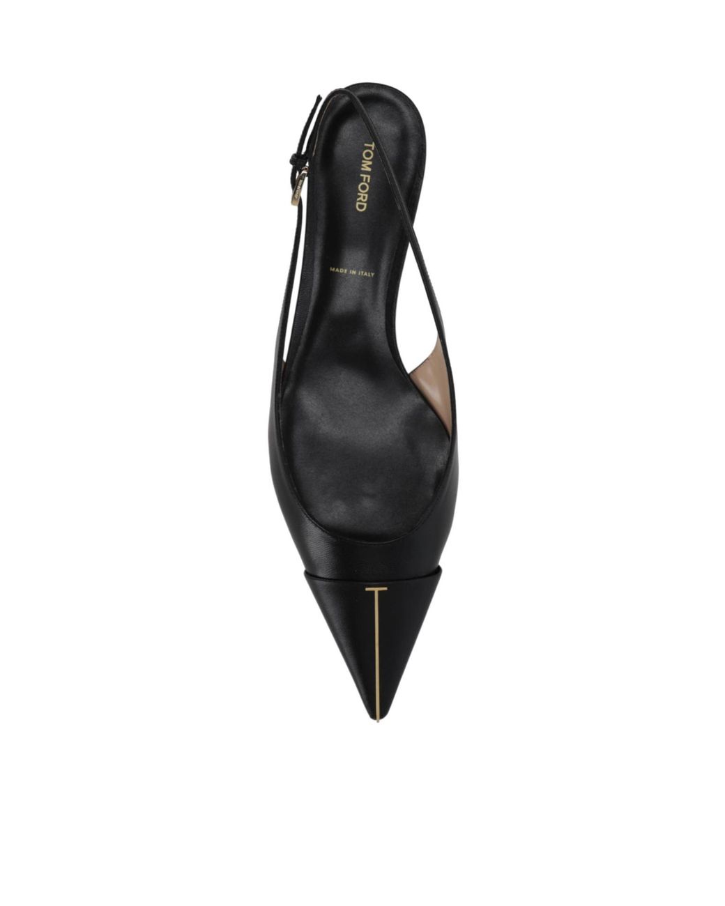 Tom Ford White Pointed Toe Slingkback Ballerinas