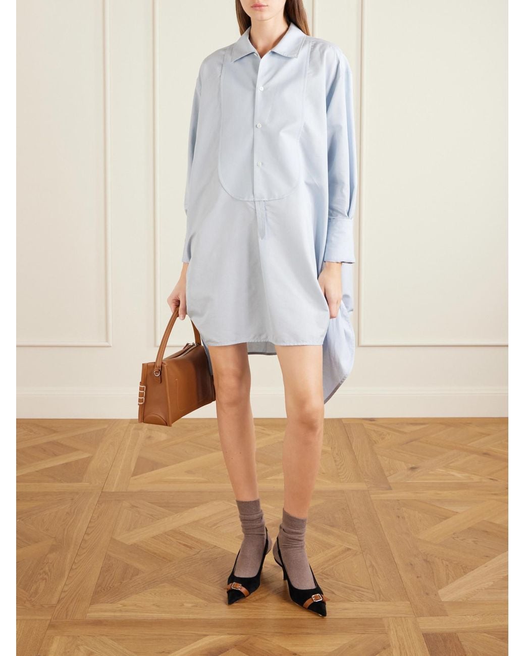 J.W. Anderson Blue Pointed Toe Kitten Heels With Buckle Strap