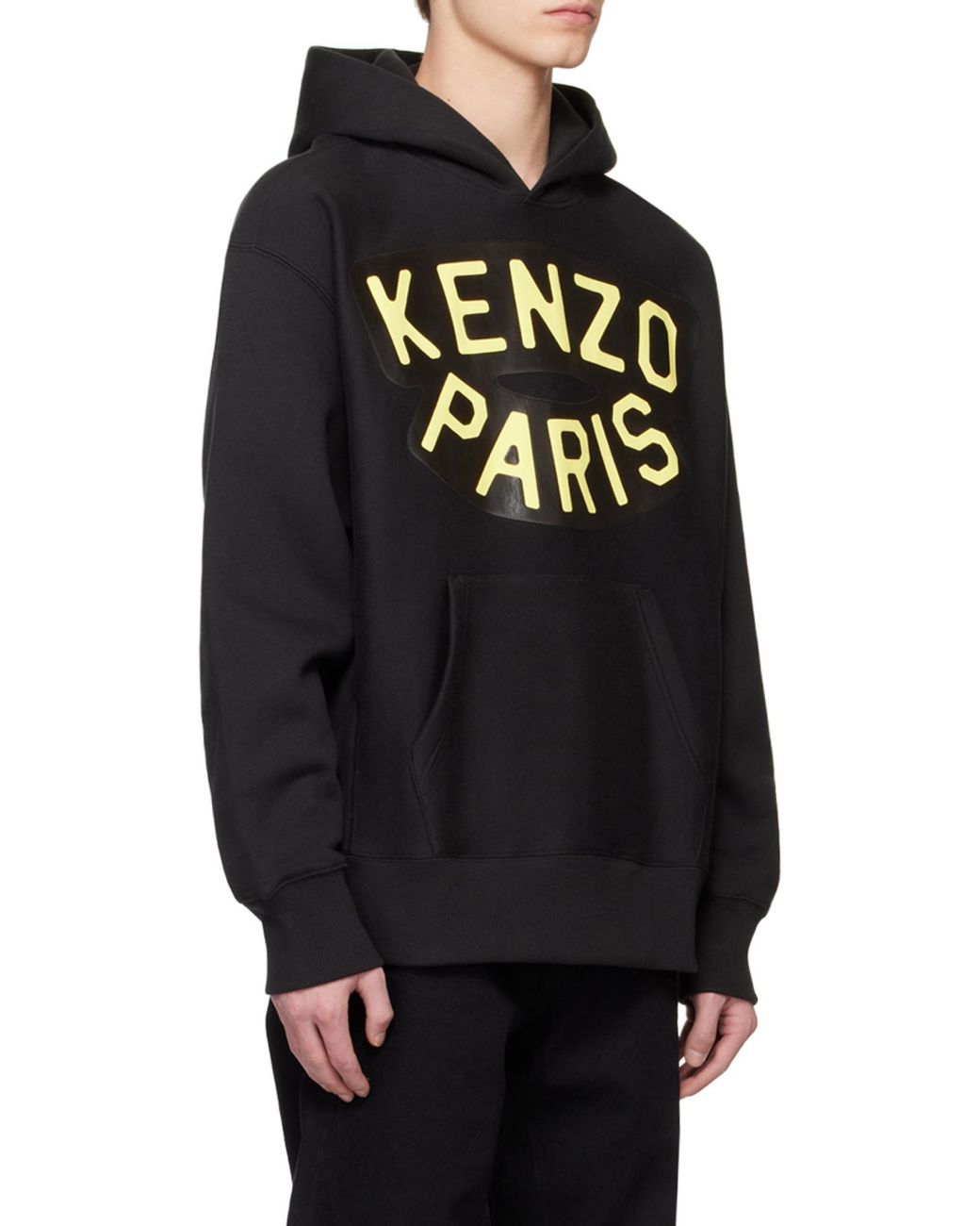 KENZO Black Logo Printed Hoodie for men