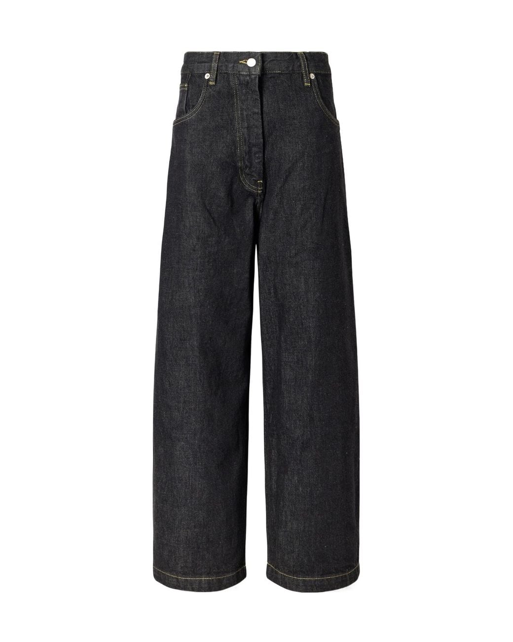 Studio Nicholson Black Neive Organic Low-Rise Wide-Leg Jeans