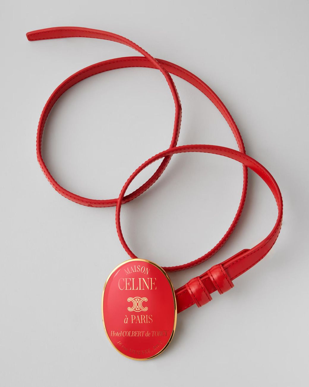 Céline Red Little Maison Belt