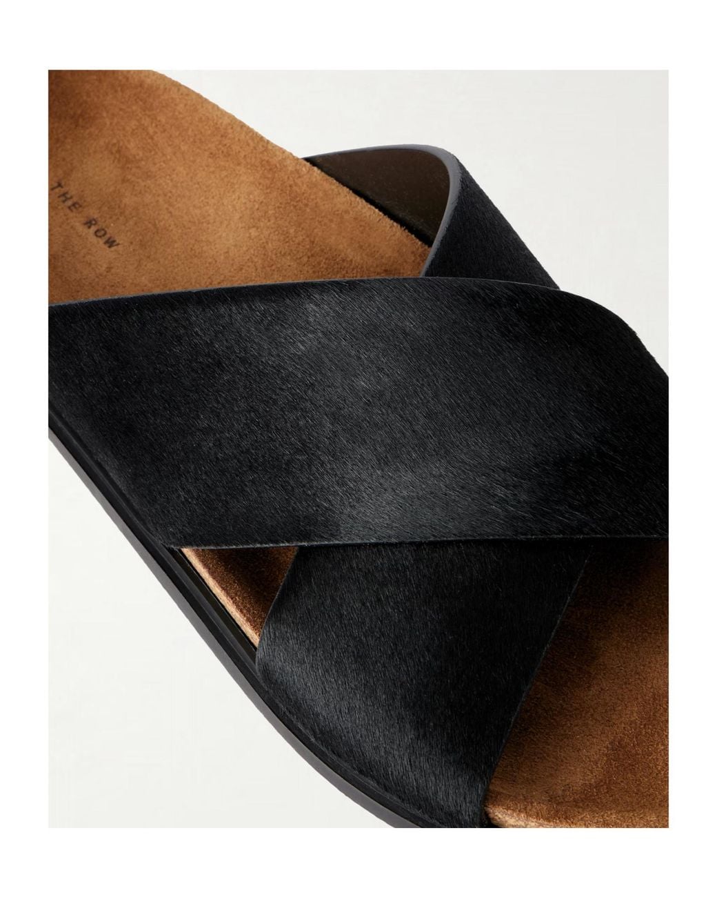 The Row Black Cross-Strap Sandals