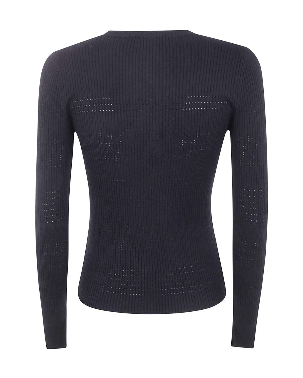 Twinset Blue Perforated Knit Sweater