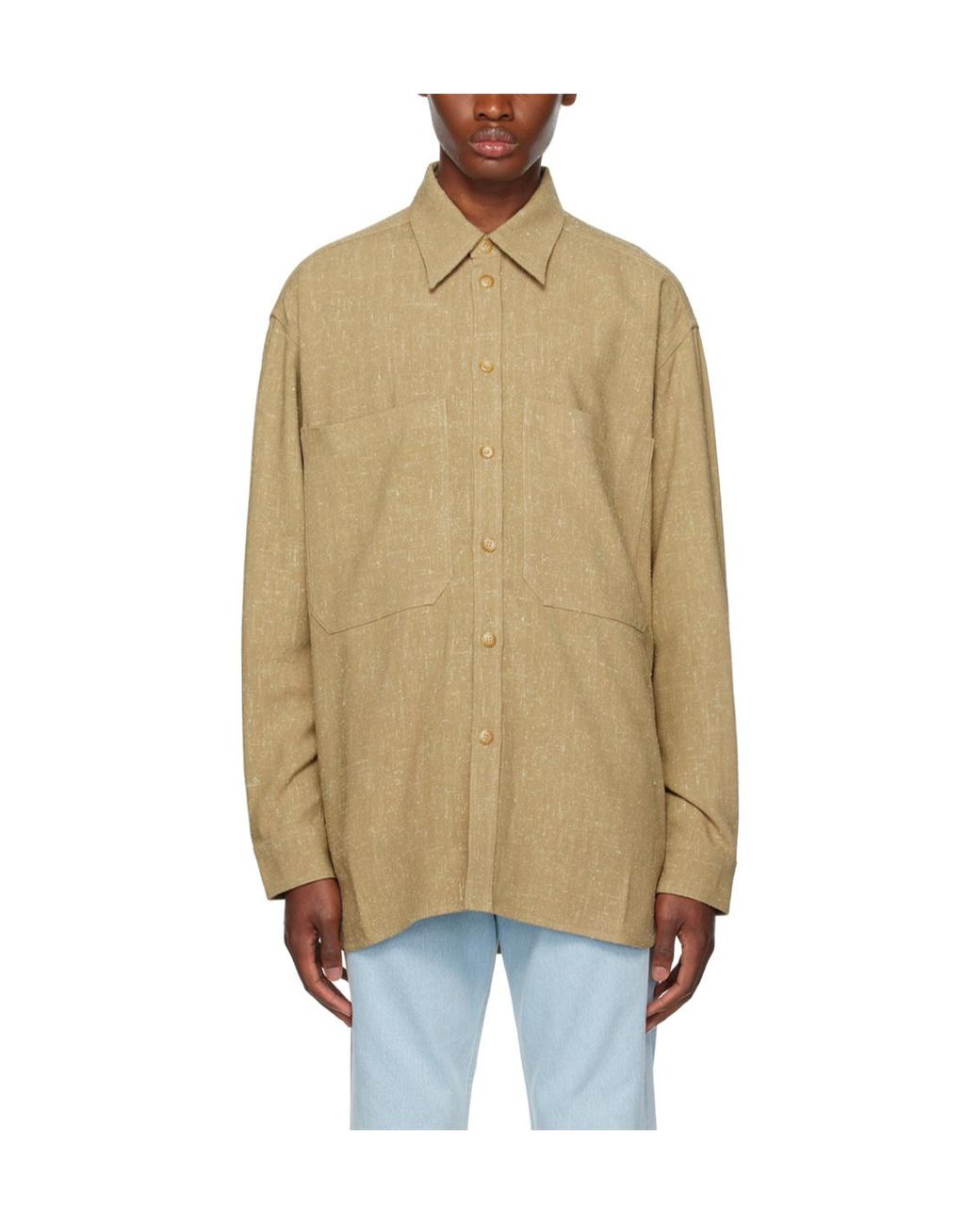Nanushka Natural Damir Patterned Shirt for men