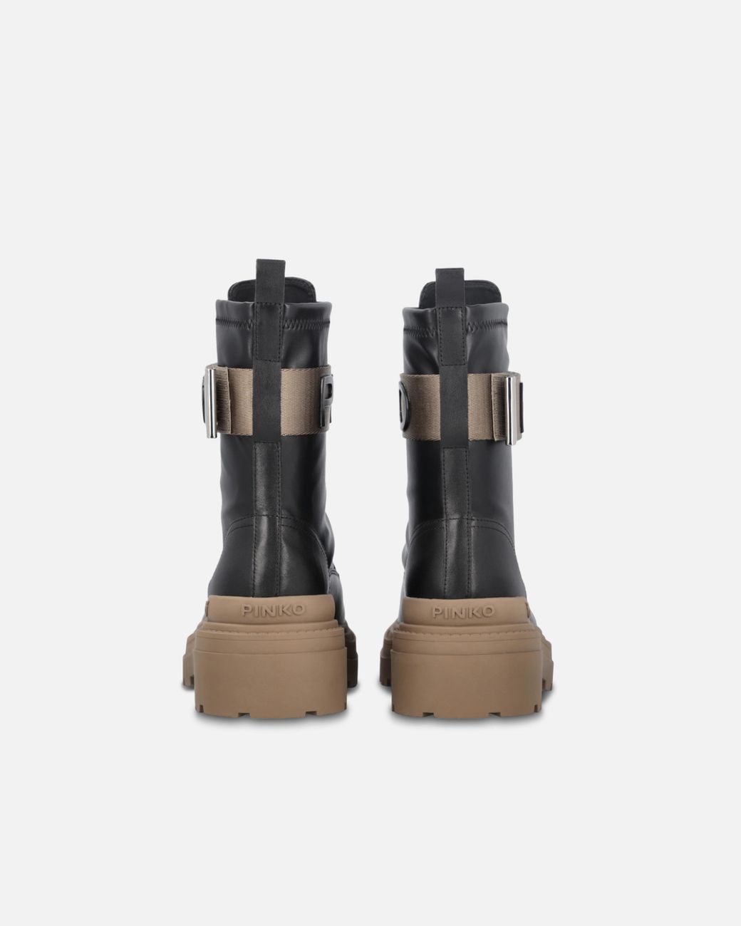 Pinko Black Logo Detailed Zipped Ankle Boots