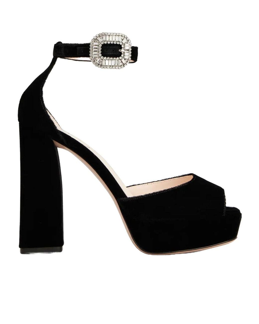 Roger Vivier Black Velvet Platform Sandals