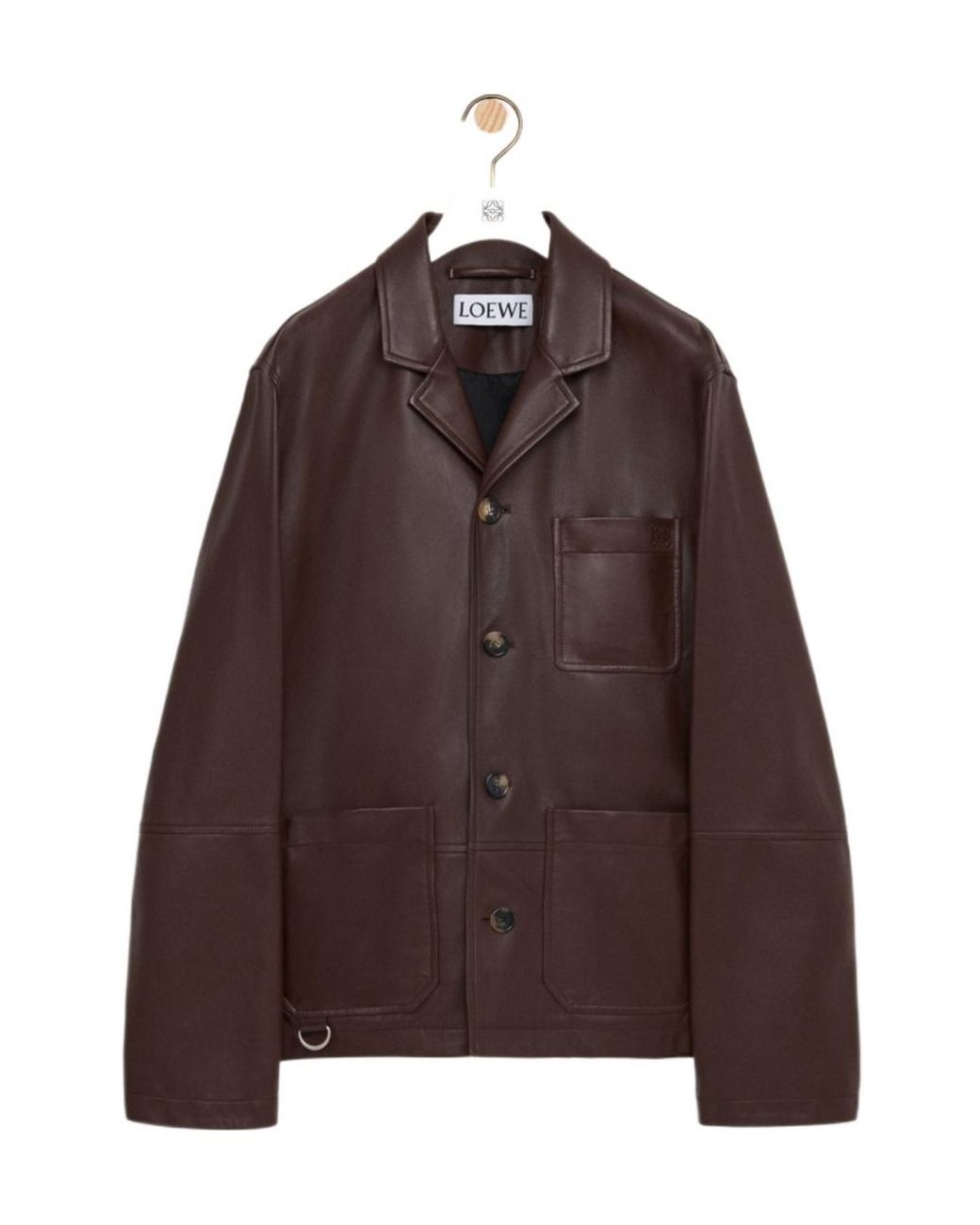 Loewe Brown Anagram Leather Jacket for men
