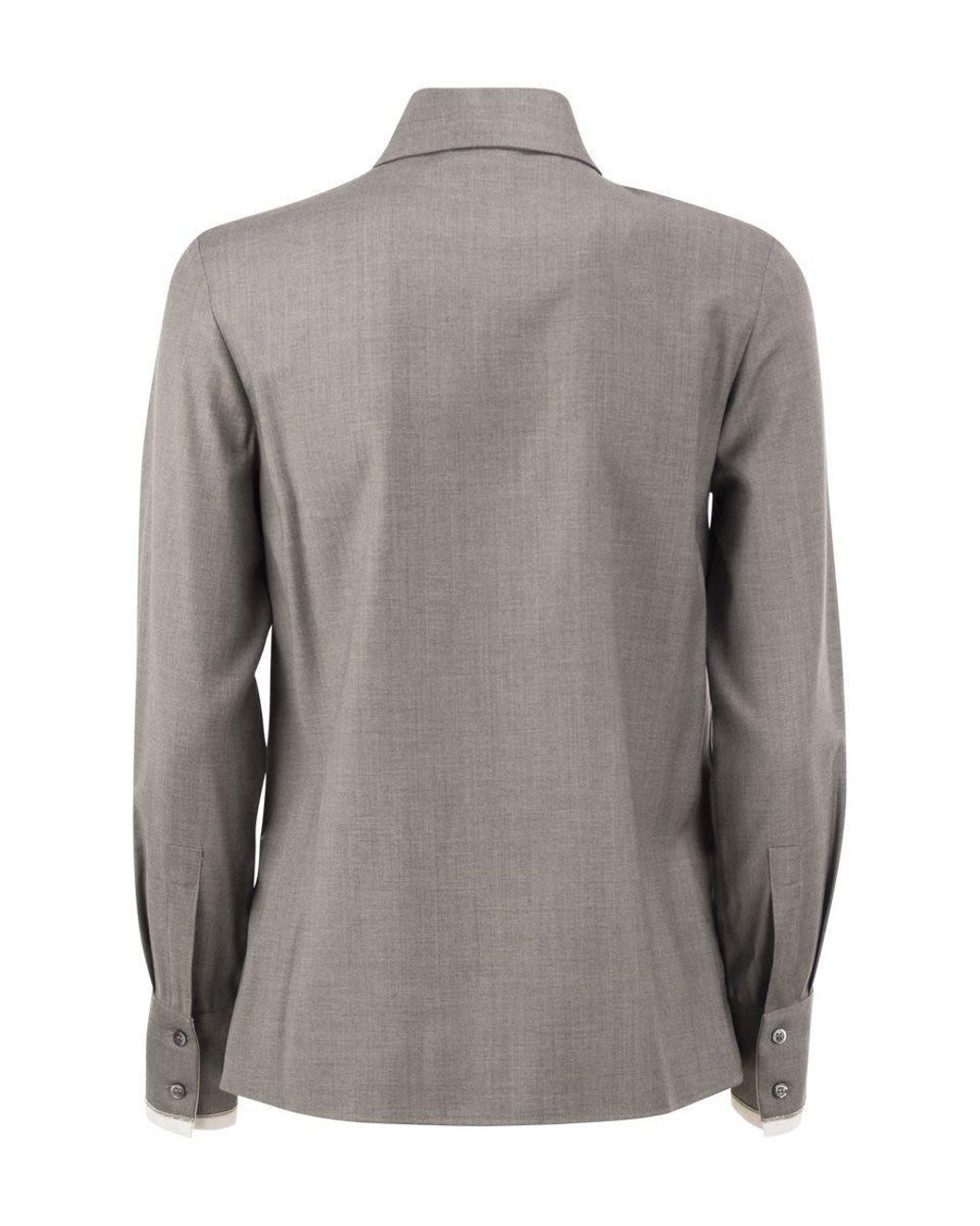 Peserico Gray Long-Sleeved Shirt