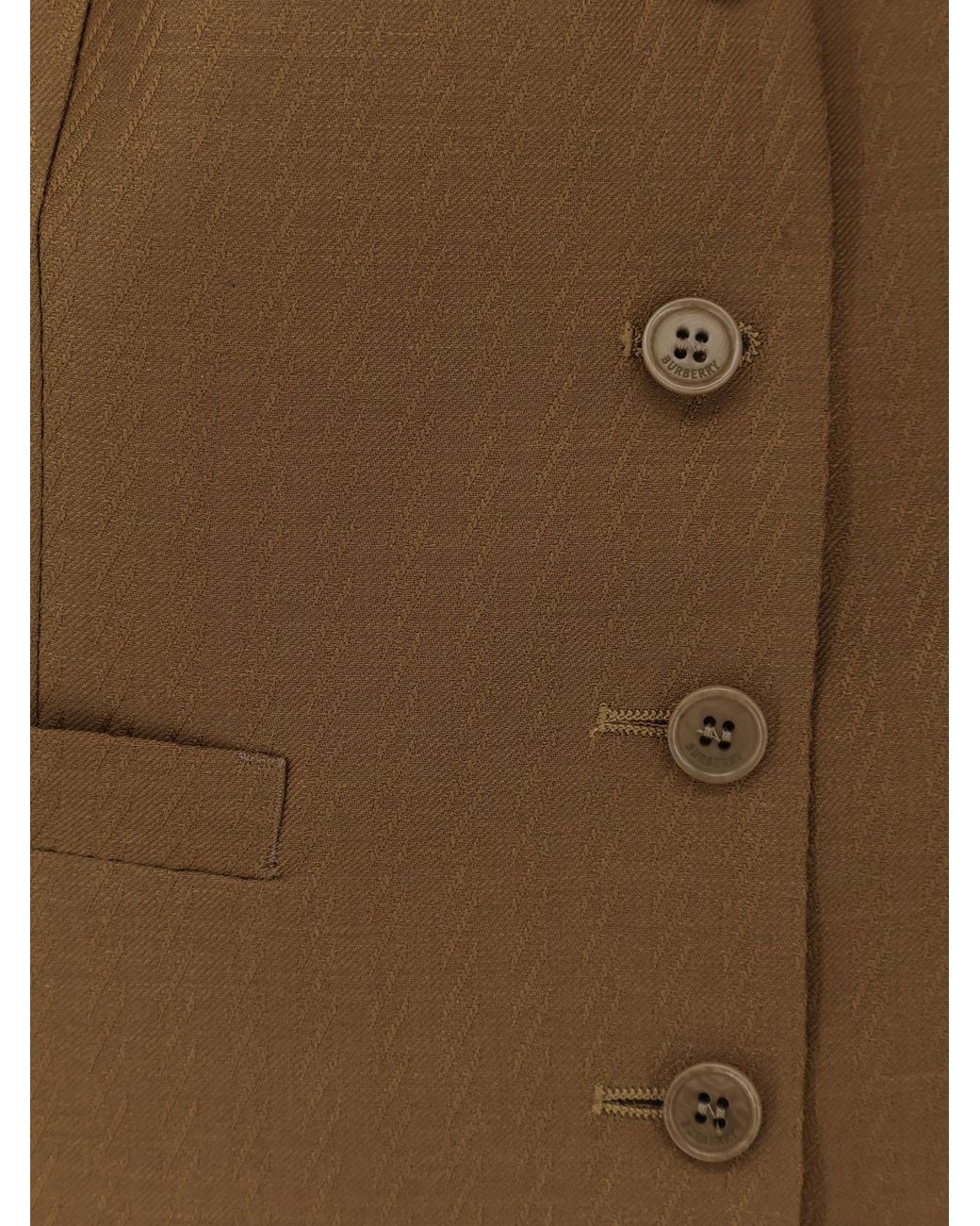 Burberry Brown Single Breasted V-Neck Tailored Waistcoat