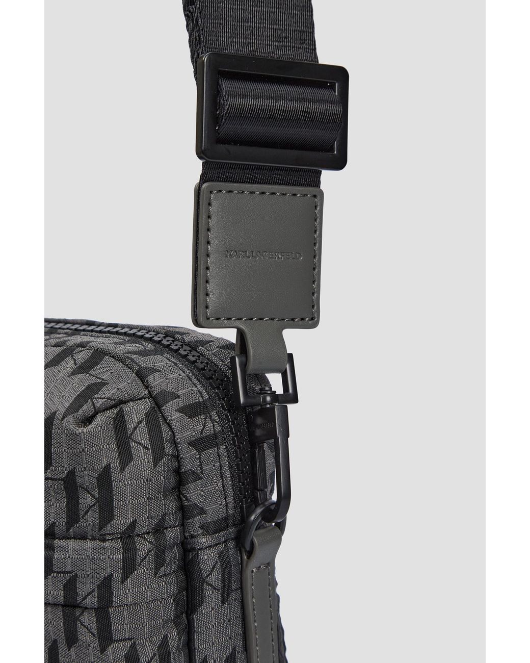 Karl Lagerfeld Black Zippered Shoulder Bag for men