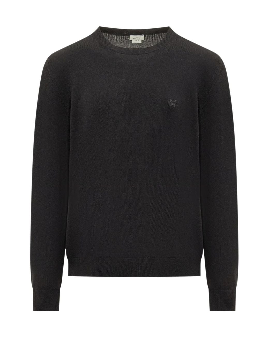 Etro Blue Logo Embroidered Knitted Jumper for men