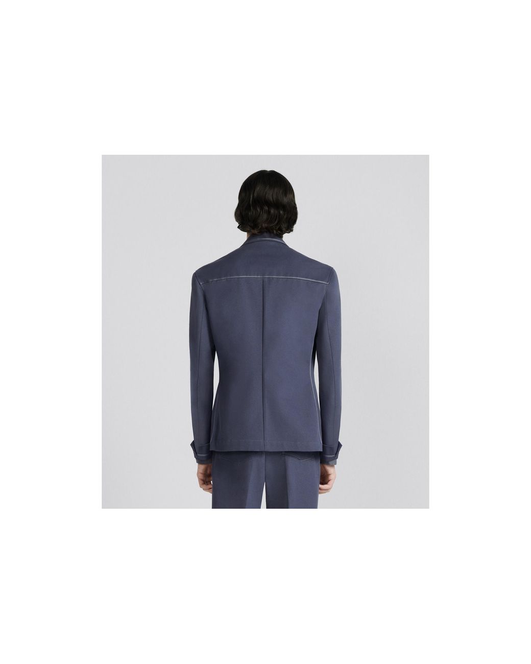 Dior Blue Homme Long Sleeved Belt Detail Jacket for men