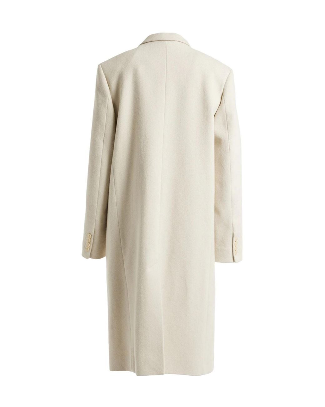 Isabel Marant Natural Solid Color Double-Breasted Coat