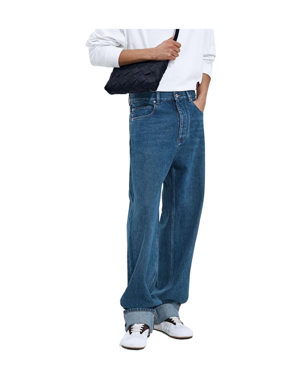 Bottega Veneta Blue Turned-Up Jeans for men