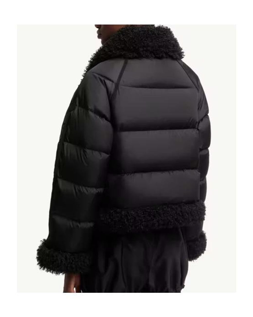 Moncler Black Rubrouk Teddy-Trimmed Short Down Jacket