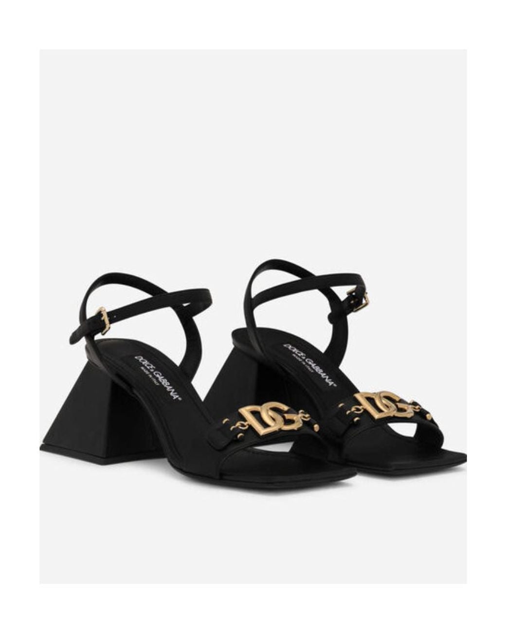 Dolce & Gabbana Black Logo-Detail Open-Toe Sandals