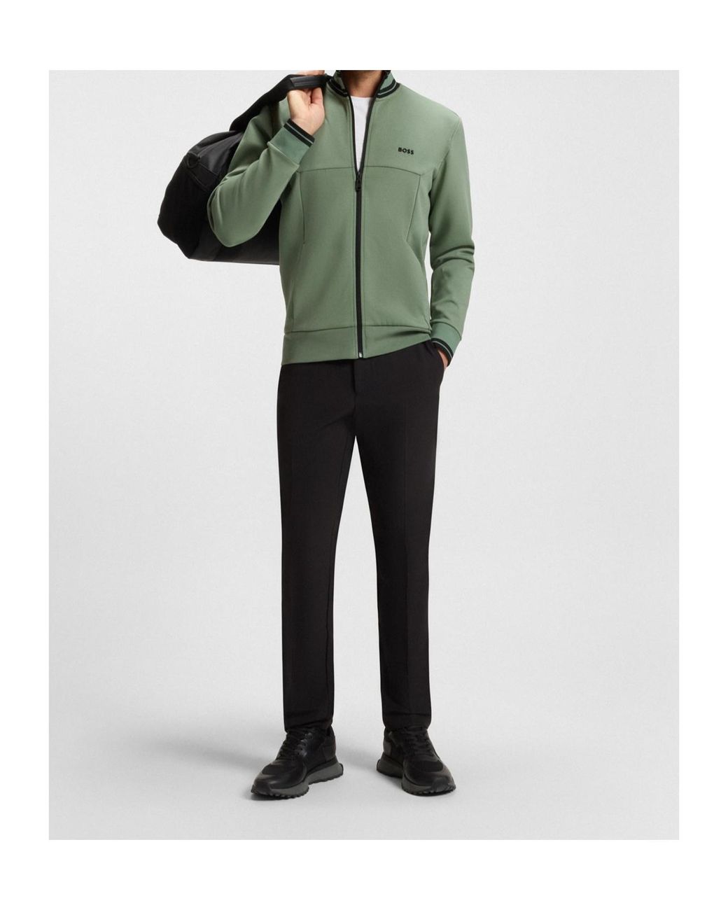 Boss Green Zipper Sweatshirt for men