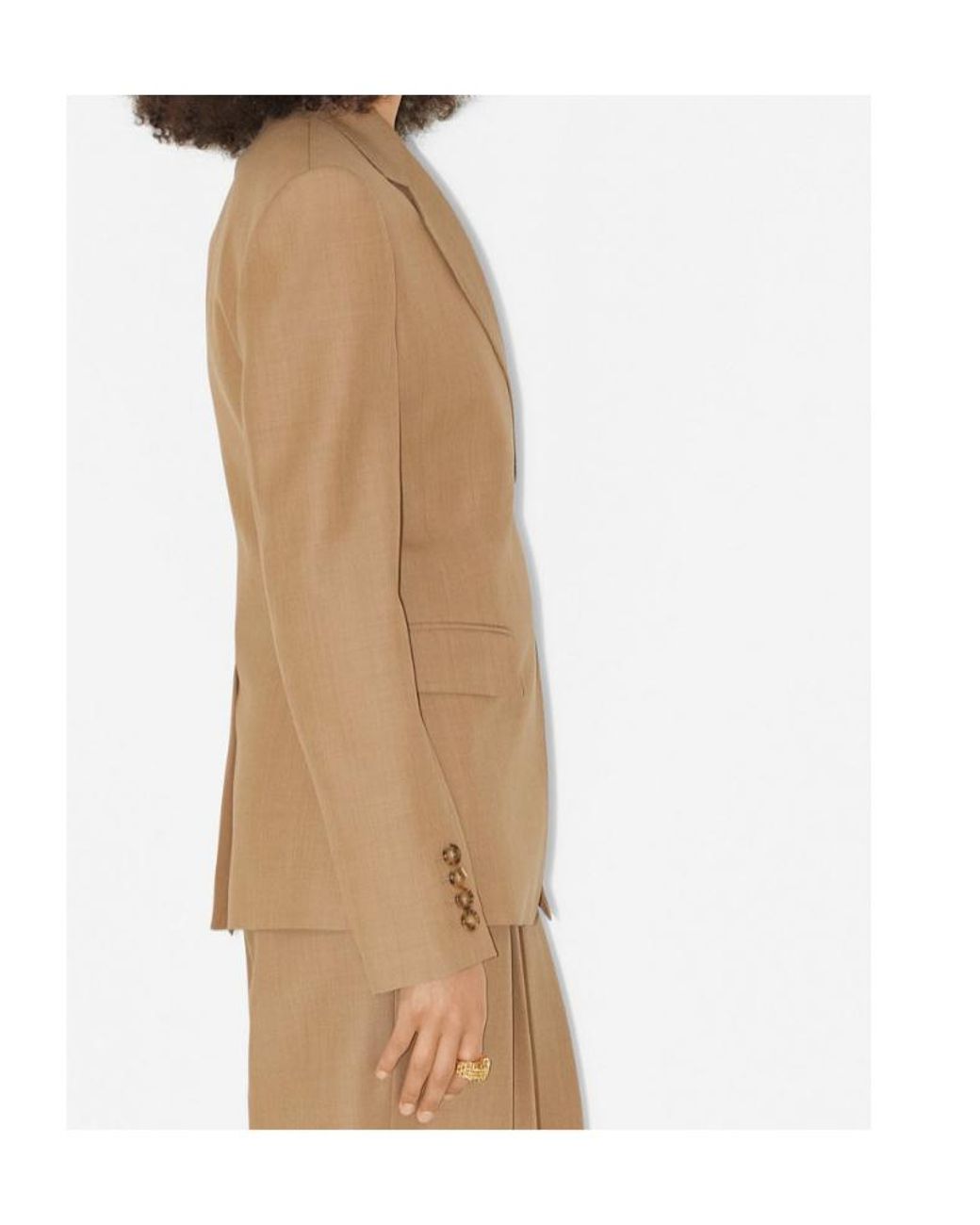 Burberry Natural Single-Breasted Tailored Jacket