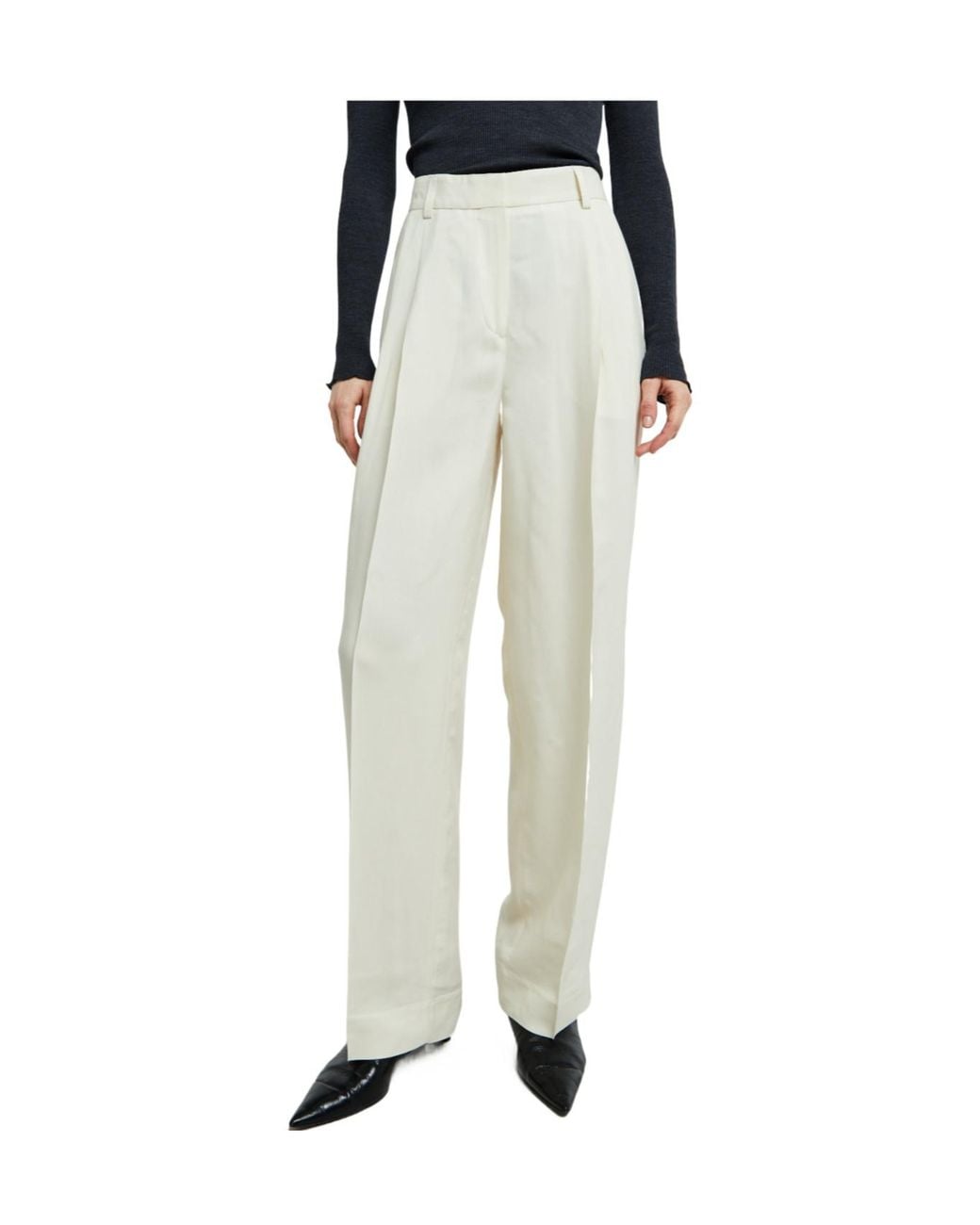 Totême White Totême Pressed Crease Pants
