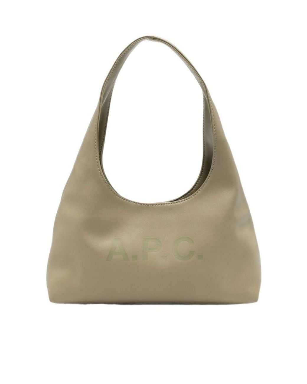 A.P.C. Gray Baby Ninon Logo Shoulder Bag