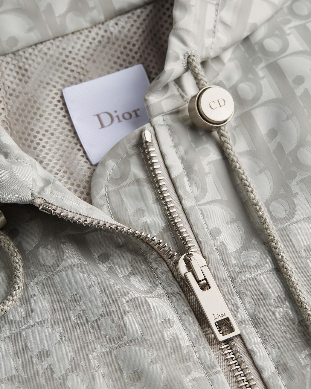 Dior White Hooded Zip-Up Vest