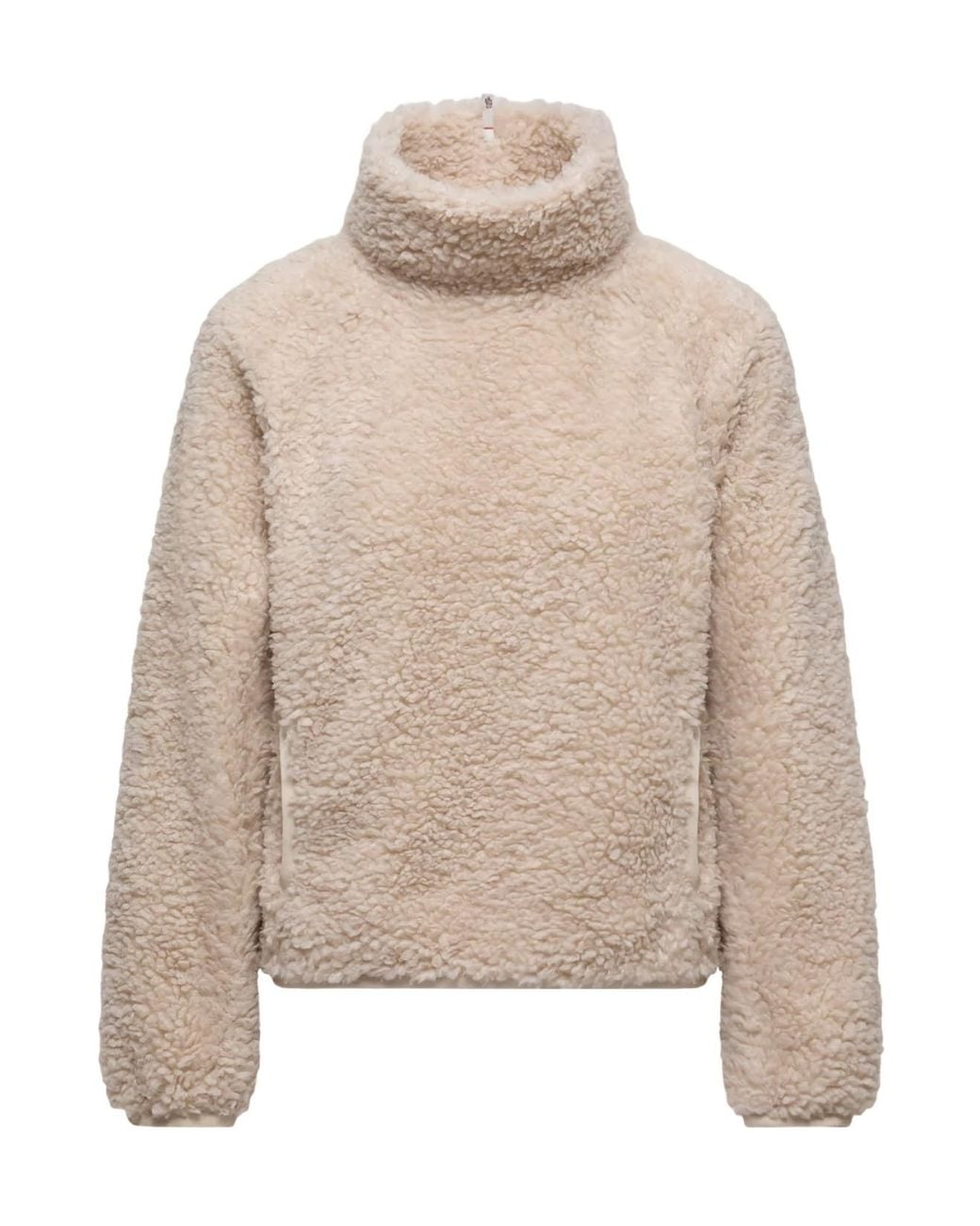 Moncler Natural Grenoble Teddy Turtleneck Sweatshirt
