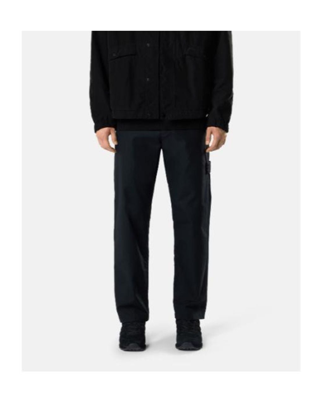 Stone Island Blue Regular Logo Patch Pants for men