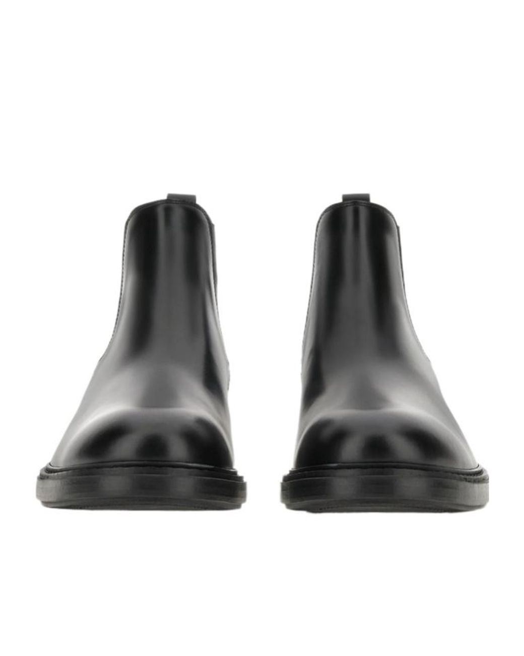 Hogan Black Round Toe Slip-On Boots for men