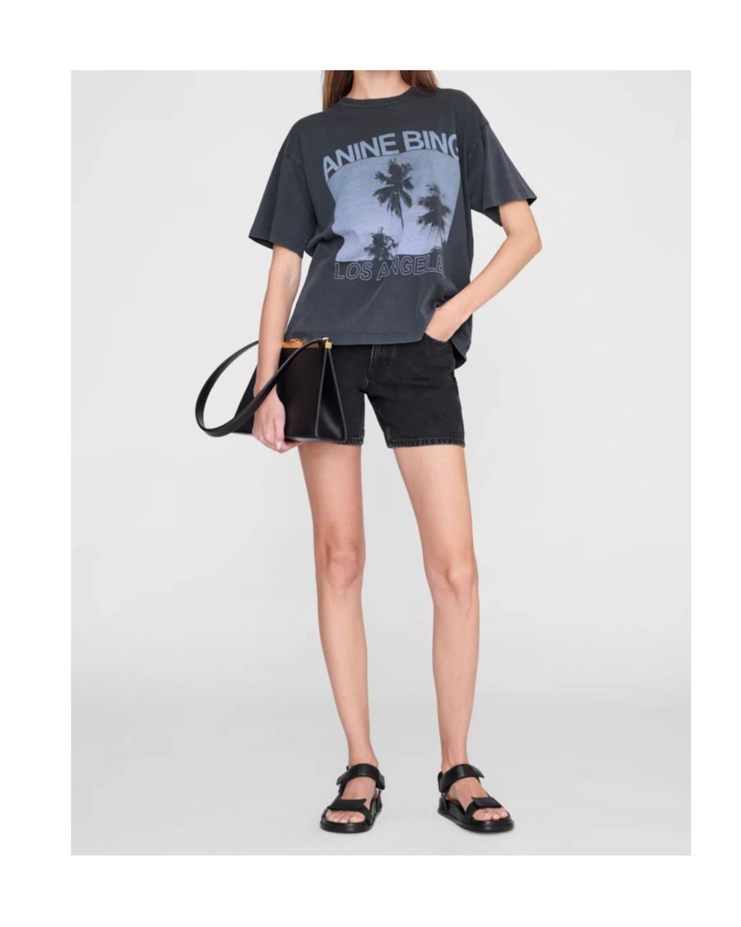 Anine Bing Blue Cade Tee Palms