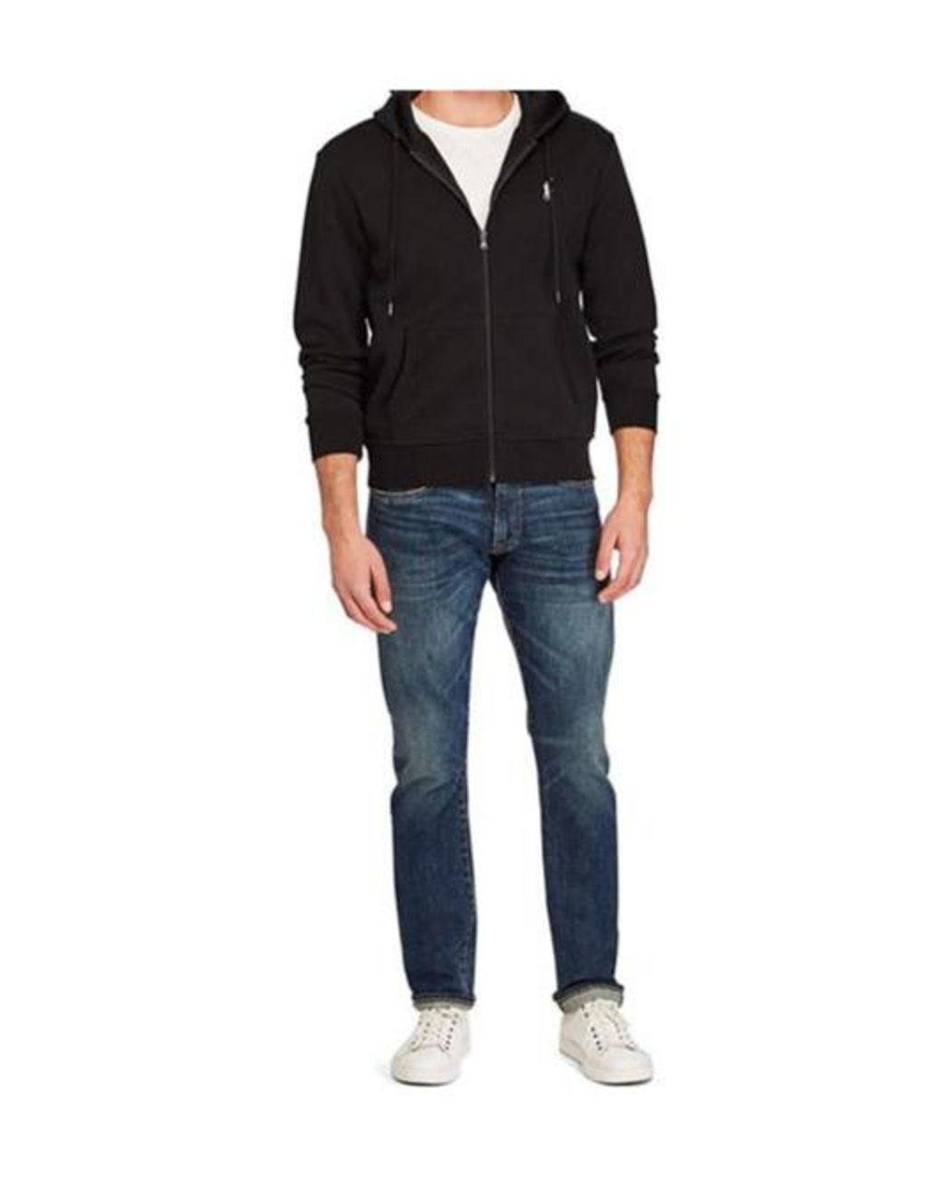 Polo Ralph Lauren Black Tech Full-Zip Hoodie for men