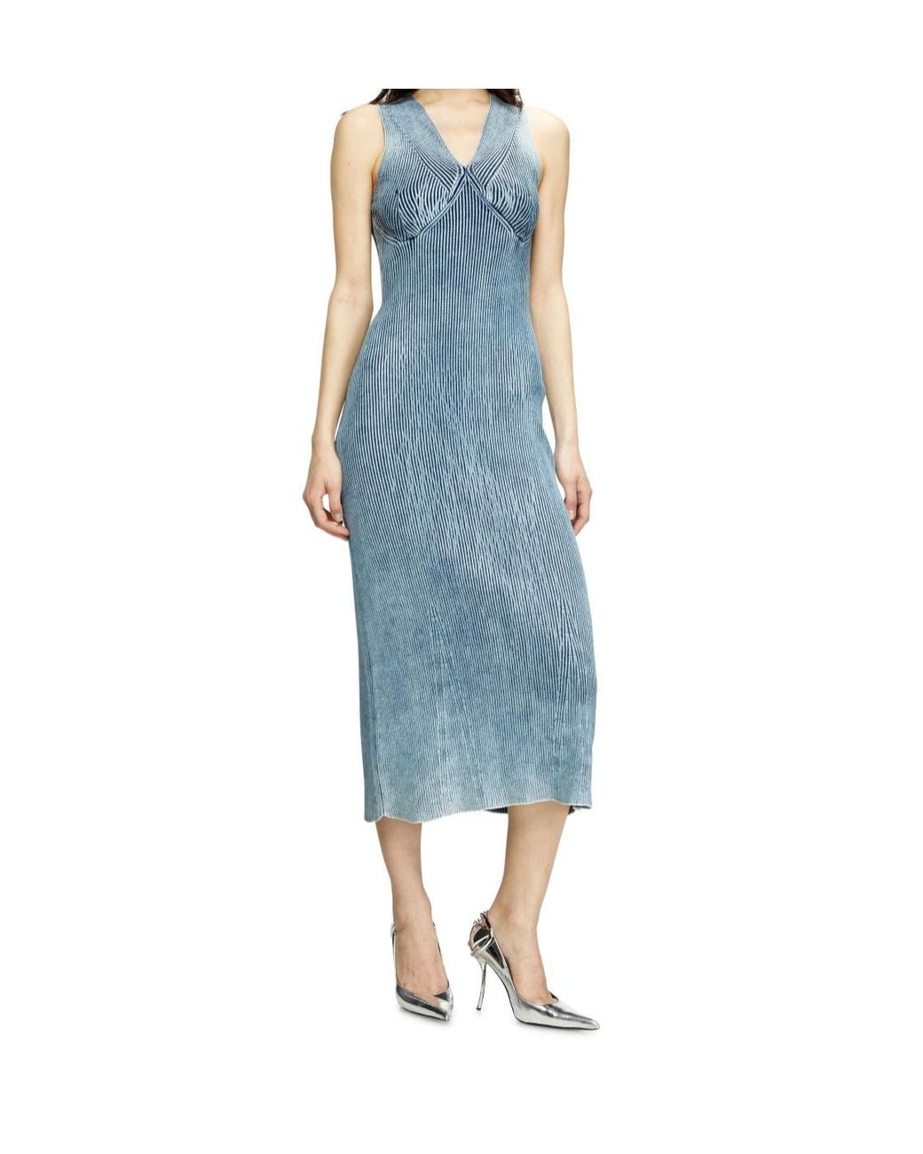 DIESEL Blue M-Milong Denim-Yarn Midi Dress
